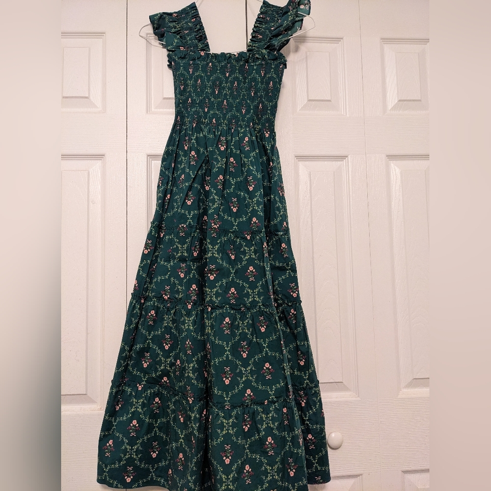 Hill House Home Ellie Nap Dress XXS Green Trellis